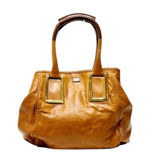 Chloé Women's Ethel Cognac Leather Handbag Tote Satchel Bag Brown - Picture 1 of 8